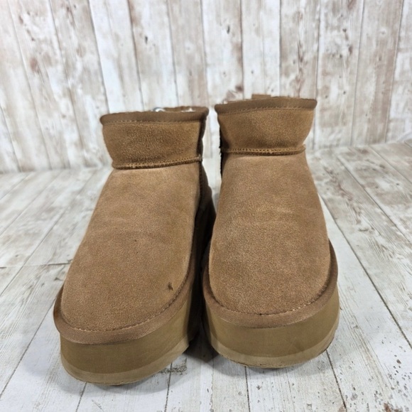 UGG Classic Ultra Mini Platform Chestnut Brown Suede Ankle Boots Women F19010D - Picture 3 of 7